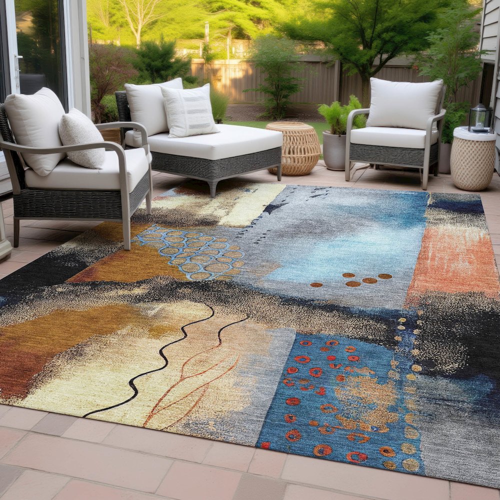 Machine Washable Indoor/Outdoor Chantille ACN2127 Copper 2'6" x 3'10" Rug