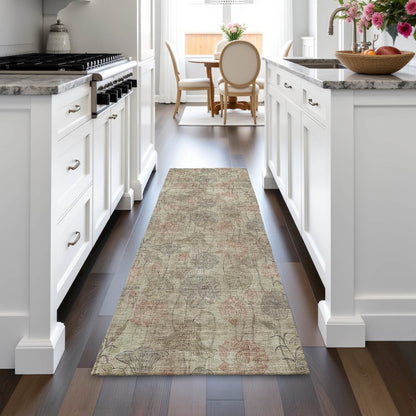 Machine Washable Indoor/Outdoor Chantille ACN2128 Brown 2'3" x 7'6" Runner Rug