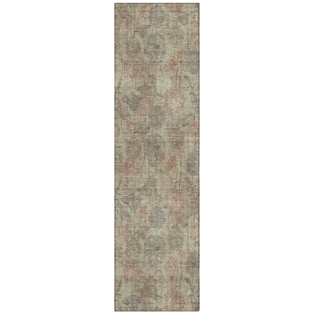Machine Washable Indoor/Outdoor Chantille ACN2128 Brown 2'3" x 7'6" Runner Rug