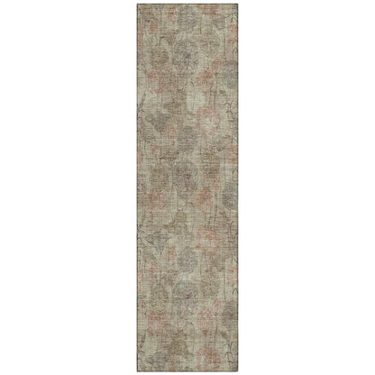 Machine Washable Indoor/Outdoor Chantille ACN2128 Brown 2'3" x 7'6" Runner Rug