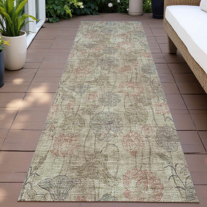 Machine Washable Indoor/Outdoor Chantille ACN2128 Brown 2'3" x 7'6" Runner Rug