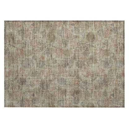 Machine Washable Indoor/Outdoor Chantille ACN2128 Brown 1'8" x 2'6" Rug
