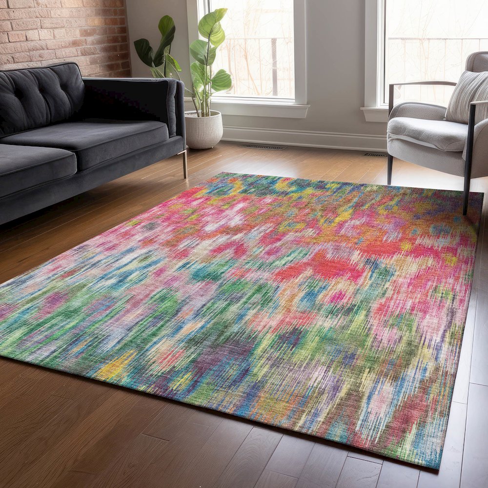 Machine Washable Indoor/Outdoor Chantille ACN2129 Pink 2'6" x 3'10" Rug