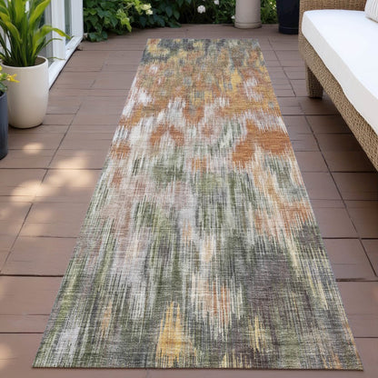 Machine Washable Indoor/Outdoor Chantille ACN2129 Terracotta 2'3"x7'6"Runner Rug