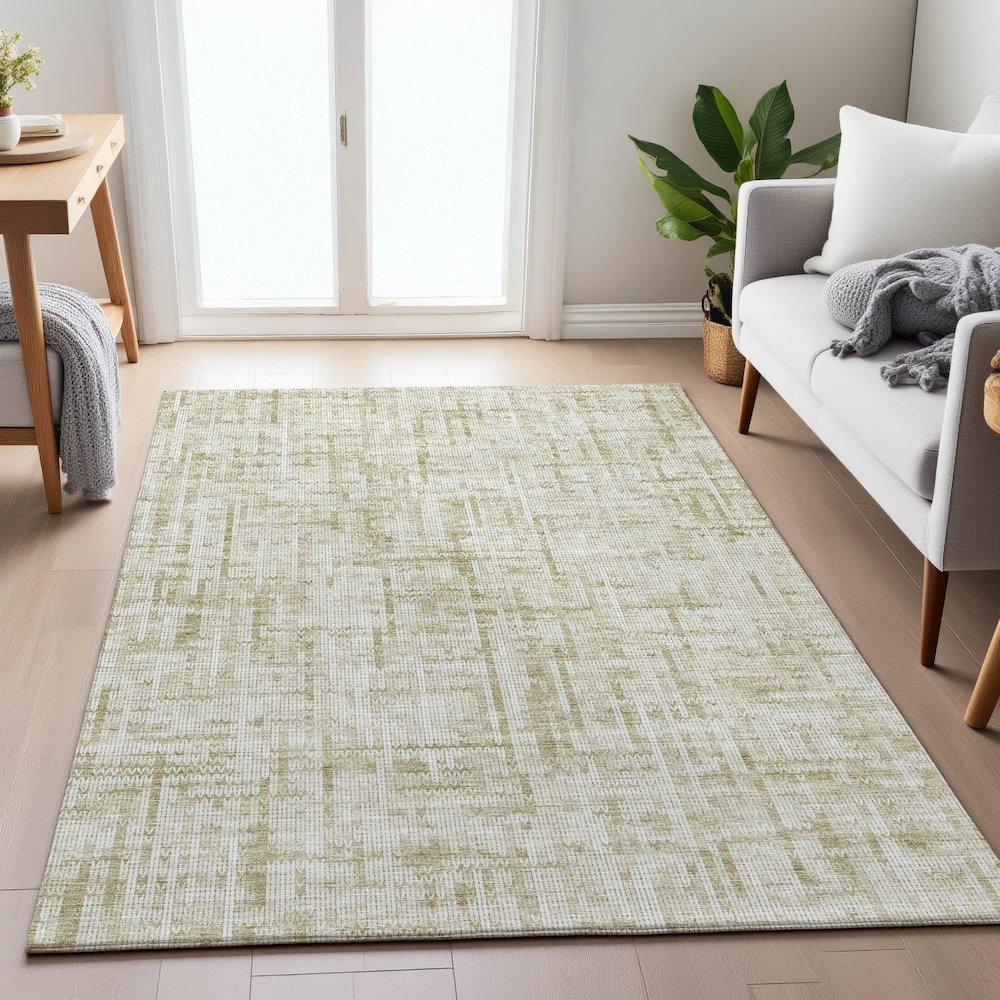 Machine Washable Indoor/Outdoor Chantille ACN2130 Beige 2'6" x 3'10" Rug