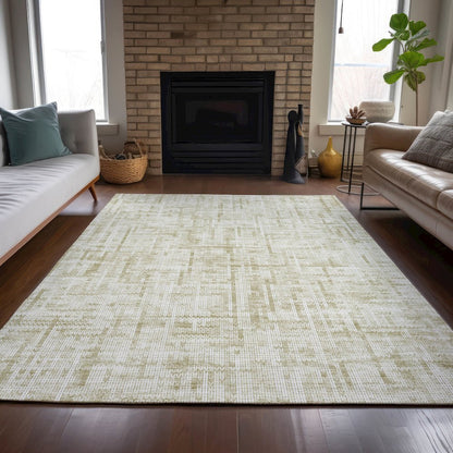 Machine Washable Indoor/Outdoor Chantille ACN2130 Beige 2'6" x 3'10" Rug