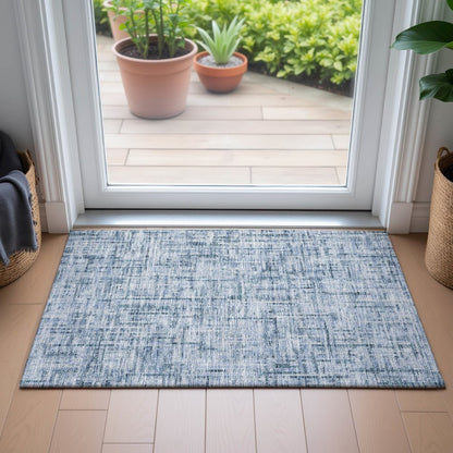 Machine Washable Indoor/Outdoor Chantille ACN2130 Blue 1'8" x 2'6" Rug