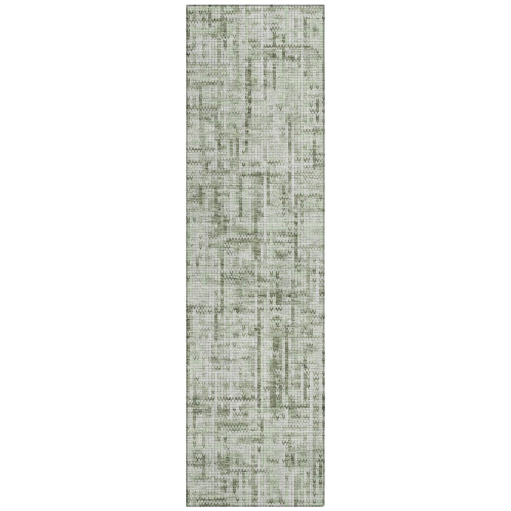 Machine Washable Indoor/Outdoor Chantille ACN2130 Green 2'3" x 7'6" Runner Rug