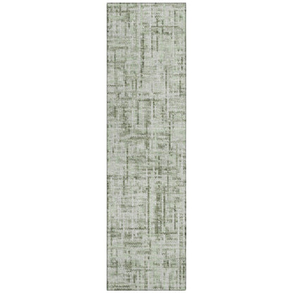 Machine Washable Indoor/Outdoor Chantille ACN2130 Green 2'3" x 7'6" Runner Rug