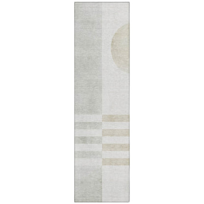 Machine Washable Indoor/Outdoor Chantille ACN2131 Linen 2'3" x 7'6" Runner Rug