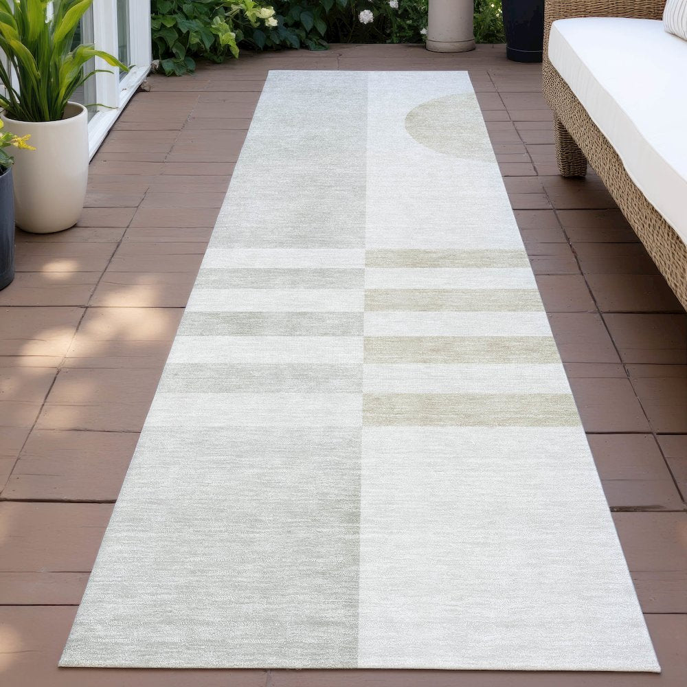 Machine Washable Indoor/Outdoor Chantille ACN2131 Linen 2'3" x 7'6" Runner Rug