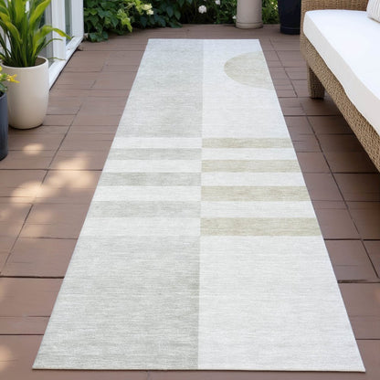 Machine Washable Indoor/Outdoor Chantille ACN2131 Linen 2'3" x 7'6" Runner Rug