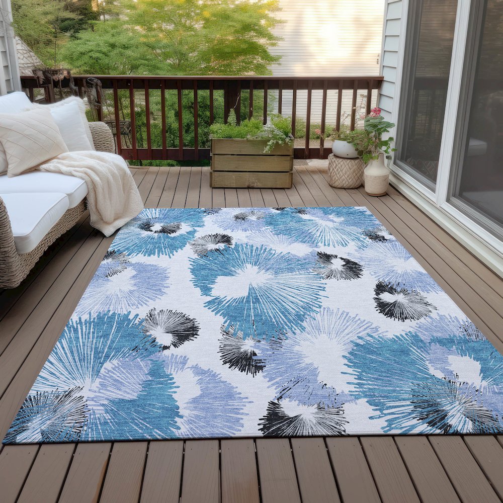 Machine Washable Indoor/Outdoor Chantille ACN2132 Blue 2'6" x 3'10" Rug