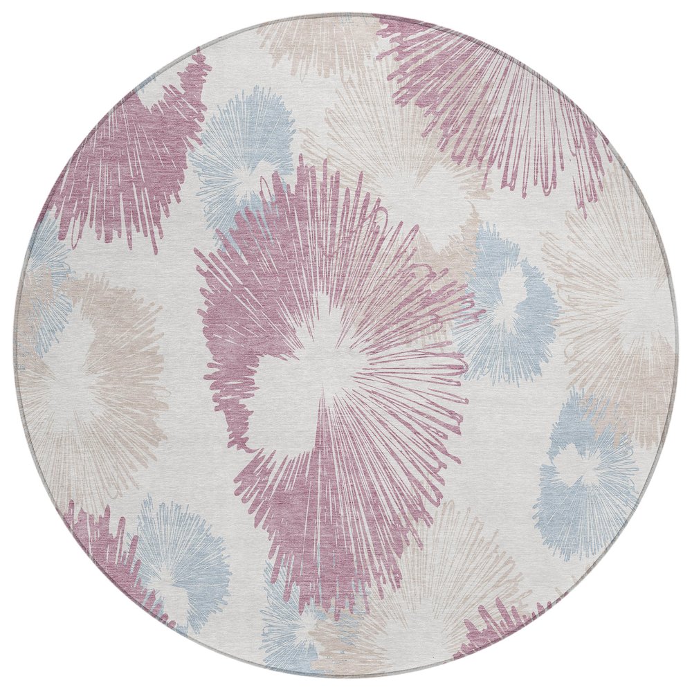 Machine Washable Indoor/Outdoor Chantille ACN2132 Blush 8' x 8' Round Rug