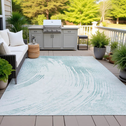 Machine Washable Indoor/Outdoor Chantille ACN2133 Teal 2'6" x 3'10" Rug