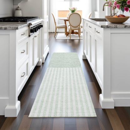 Machine Washable Indoor/Outdoor Chantille ACN2134 Green 2'3" x 7'6" Runner Rug