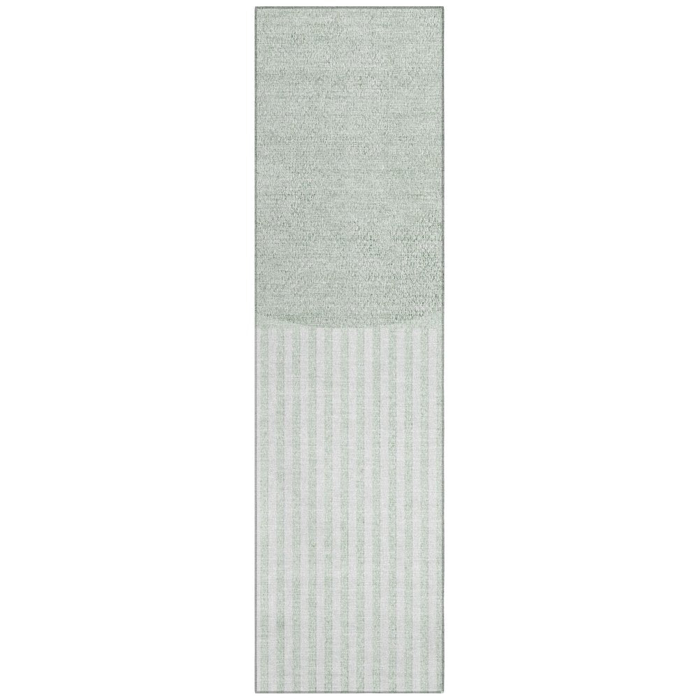 Machine Washable Indoor/Outdoor Chantille ACN2134 Green 2'3" x 7'6" Runner Rug