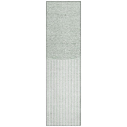 Machine Washable Indoor/Outdoor Chantille ACN2134 Green 2'3" x 7'6" Runner Rug