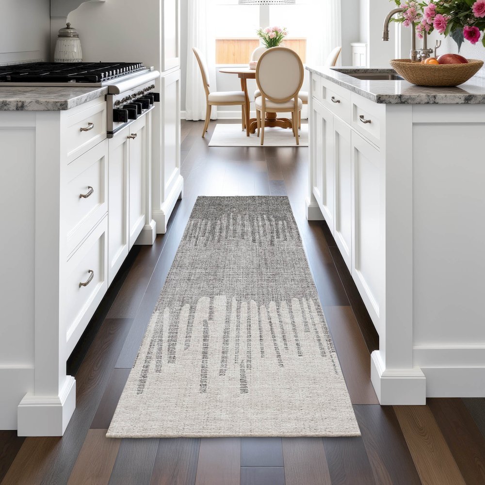 Machine Washable Indoor/Outdoor Chantille ACN2135 Gray 2'3" x 7'6" Runner Rug