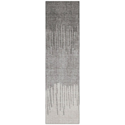 Machine Washable Indoor/Outdoor Chantille ACN2135 Gray 2'3" x 7'6" Runner Rug