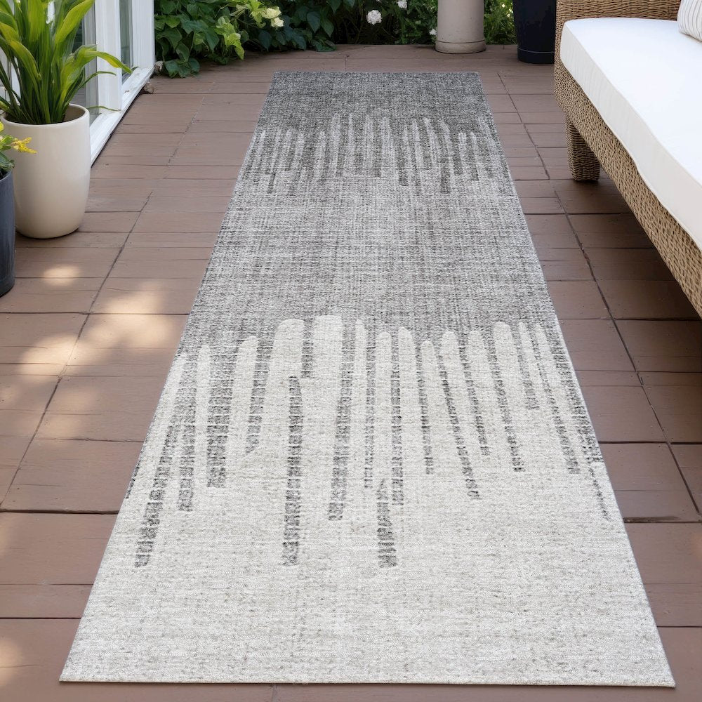 Machine Washable Indoor/Outdoor Chantille ACN2135 Gray 2'3" x 7'6" Runner Rug