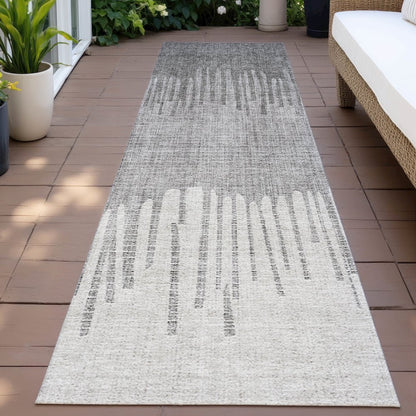 Machine Washable Indoor/Outdoor Chantille ACN2135 Gray 2'3" x 7'6" Runner Rug