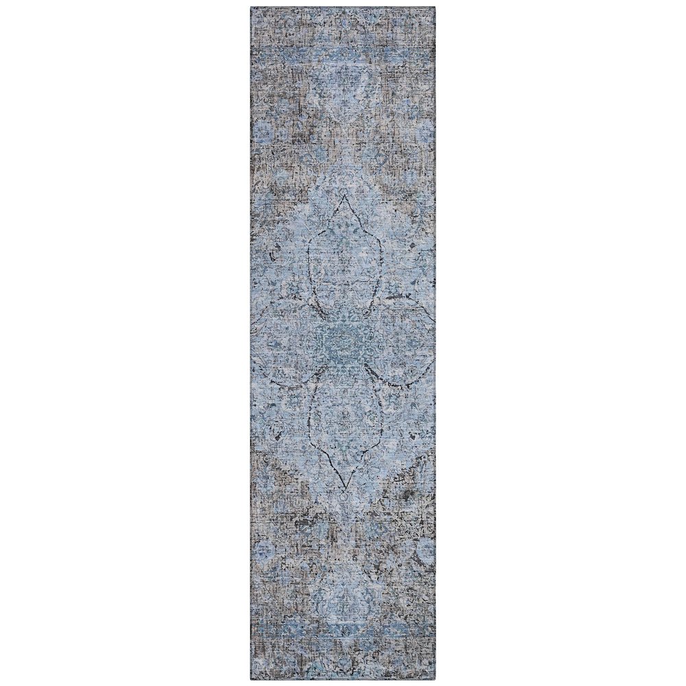 Machine Washable Indoor/Outdoor Chantille ACN2136 Gray 2'3" x 7'6" Runner Rug