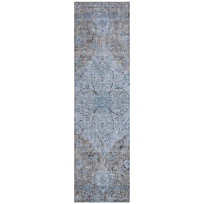 Machine Washable Indoor/Outdoor Chantille ACN2136 Gray 2'3" x 7'6" Runner Rug