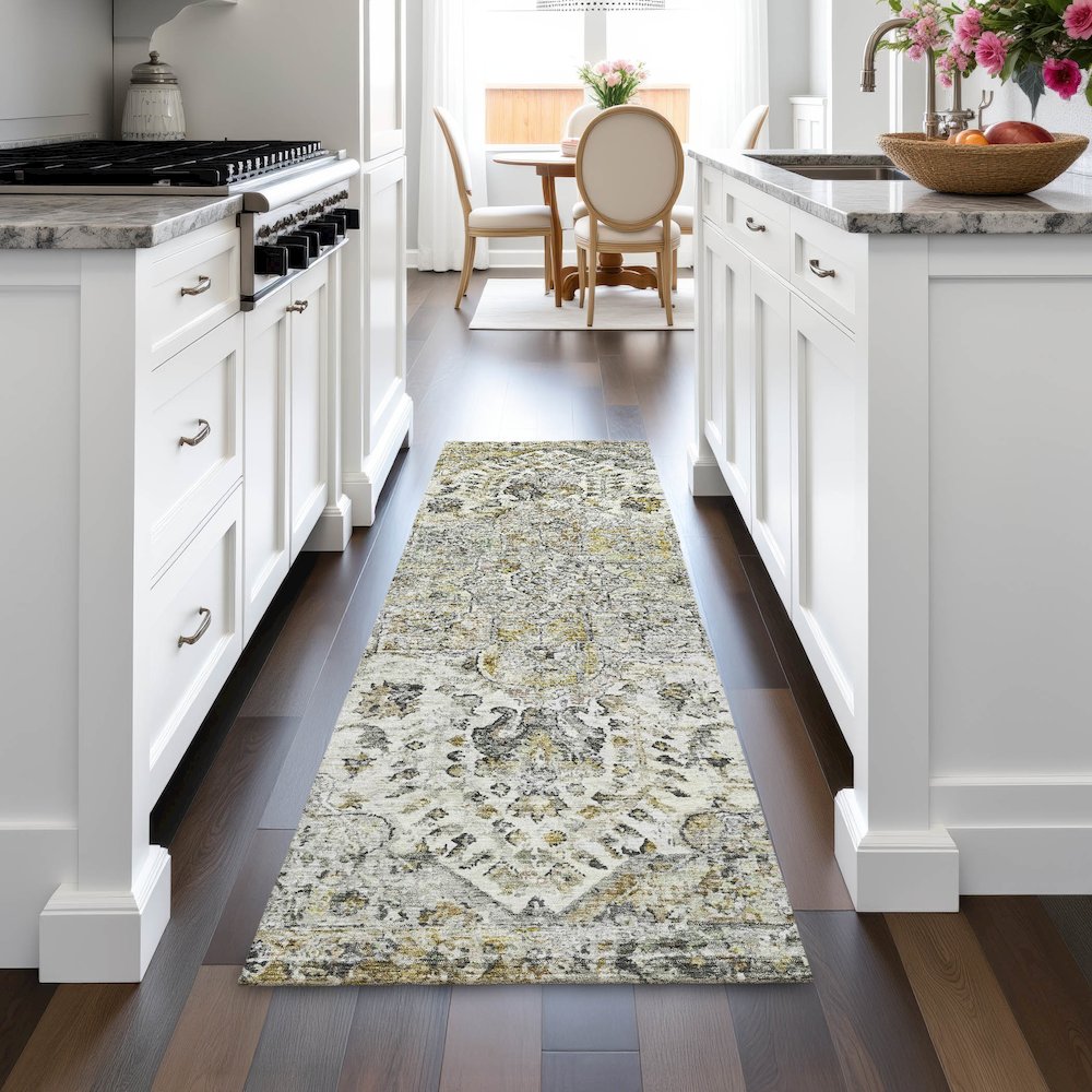 Machine Washable Indoor/Outdoor Chantille ACN2138 Beige 2'3" x 7'6" Runner Rug