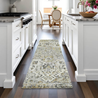 Machine Washable Indoor/Outdoor Chantille ACN2138 Beige 2'3" x 7'6" Runner Rug