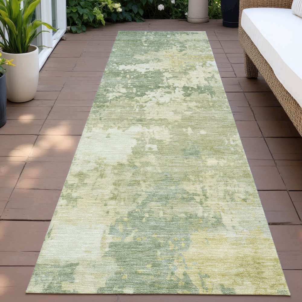 Machine Washable Indoor/Outdoor Chantille ACN2142 Aloe 2'3" x 7'6" Runner Rug