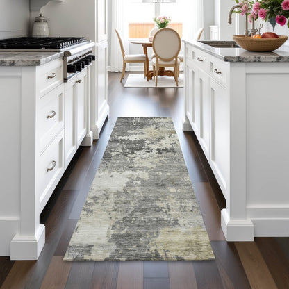 Machine Washable Indoor/Outdoor Chantille ACN2142 Pewter 2'3" x 7'6" Runner Rug