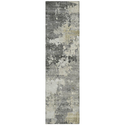 Machine Washable Indoor/Outdoor Chantille ACN2142 Pewter 2'3" x 7'6" Runner Rug