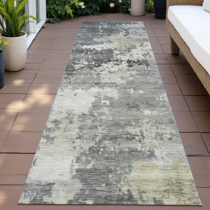Machine Washable Indoor/Outdoor Chantille ACN2142 Pewter 2'3" x 7'6" Runner Rug