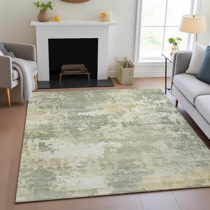 Machine Washable Indoor/Outdoor Chantille ACN2142 Sage 2'6" x 3'10" Rug
