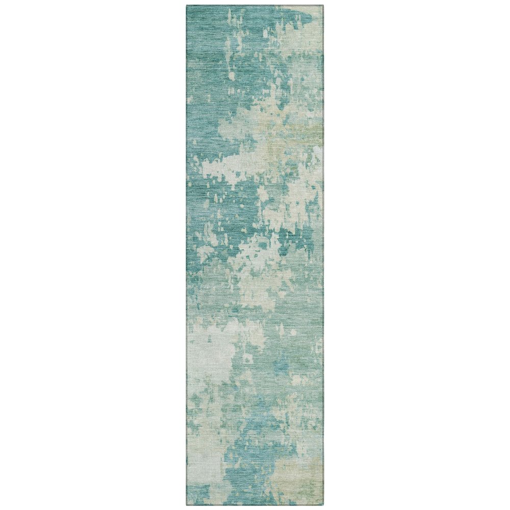 Machine Washable Indoor/Outdoor Chantille ACN2142 Teal 2'3" x 7'6" Runner Rug