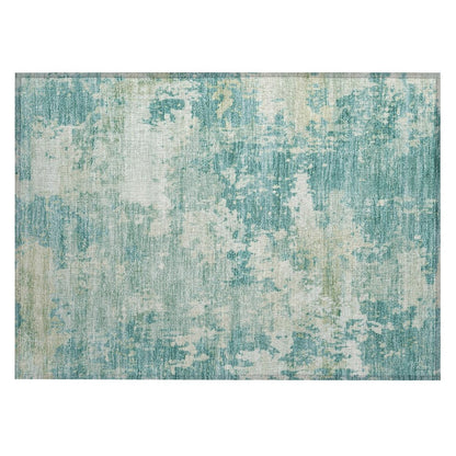 Machine Washable Indoor/Outdoor Chantille ACN2142 Teal 1'8" x 2'6" Rug