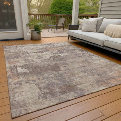 Machine Washable Indoor/Outdoor Chantille ACN2143 Brown 2'6" x 3'10" Rug