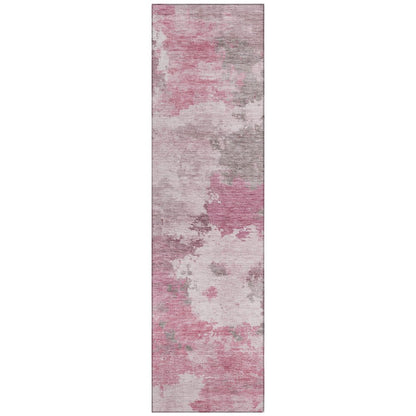 Machine Washable Indoor/Outdoor Chantille ACN2144 Pink 2'3" x 7'6" Runner Rug