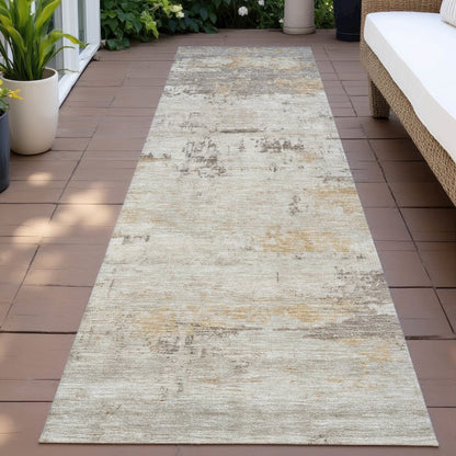 Machine Washable Indoor/Outdoor Chantille ACN2145 Putty 2'3" x 7'6" Runner Rug