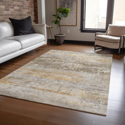 Machine Washable Indoor/Outdoor Chantille ACN2146 Brown 2'6" x 3'10" Rug
