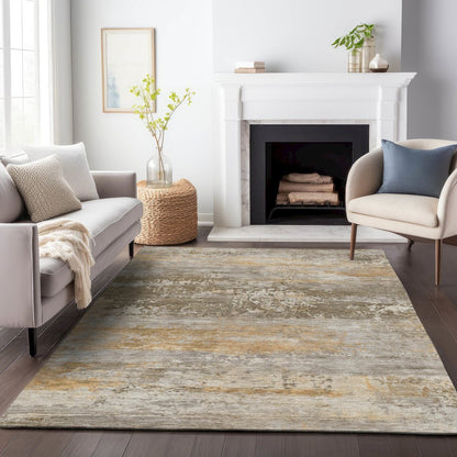 Machine Washable Indoor/Outdoor Chantille ACN2146 Brown 2'6" x 3'10" Rug