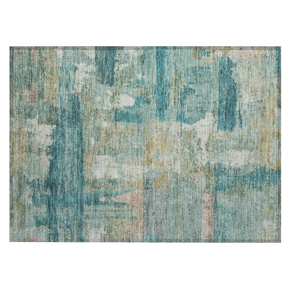 Machine Washable Indoor/Outdoor Chantille ACN2147 Teal 1'8" x 2'6" Rug