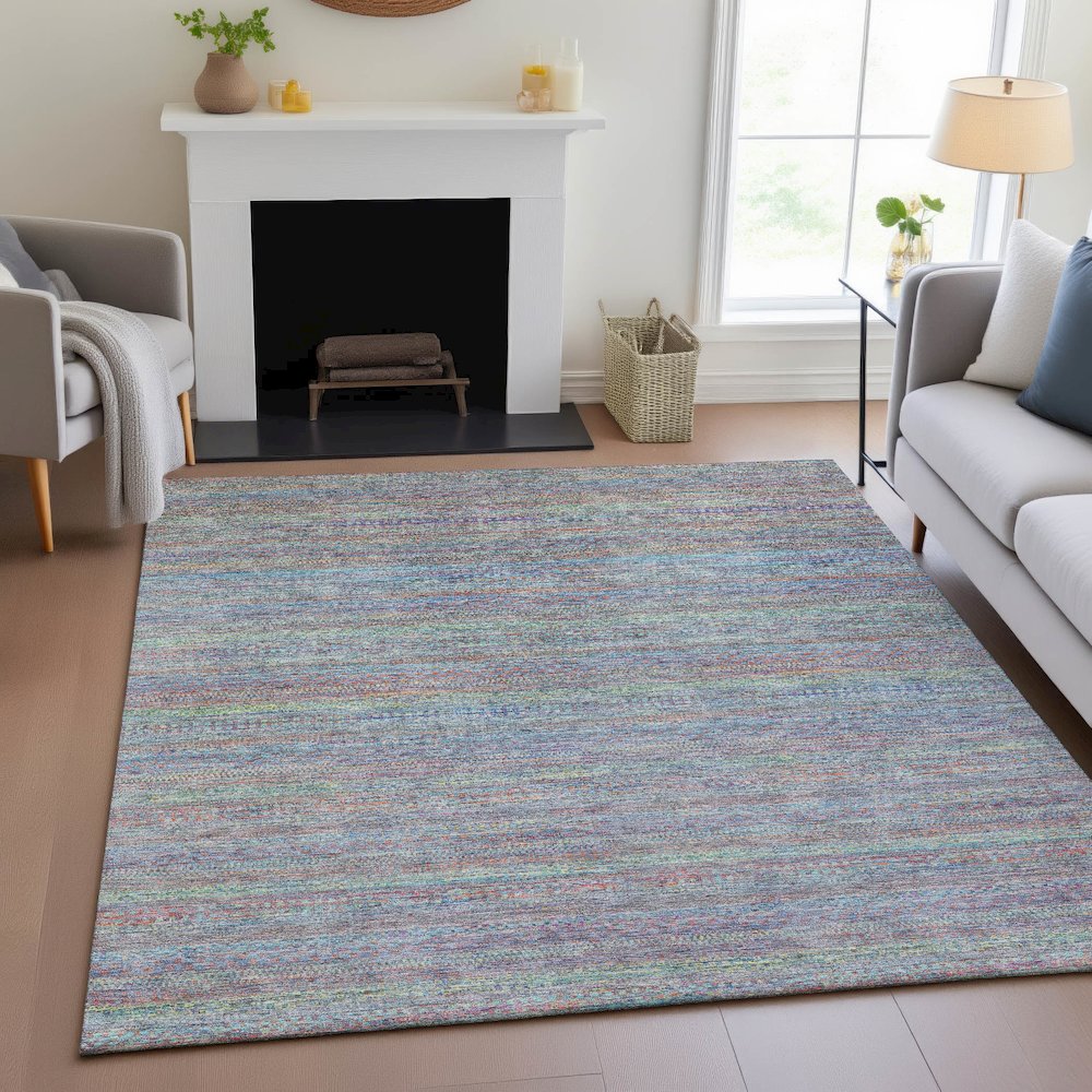 Machine Washable Indoor/Outdoor Chantille ACN2148 Blue 2'6" x 3'10" Rug