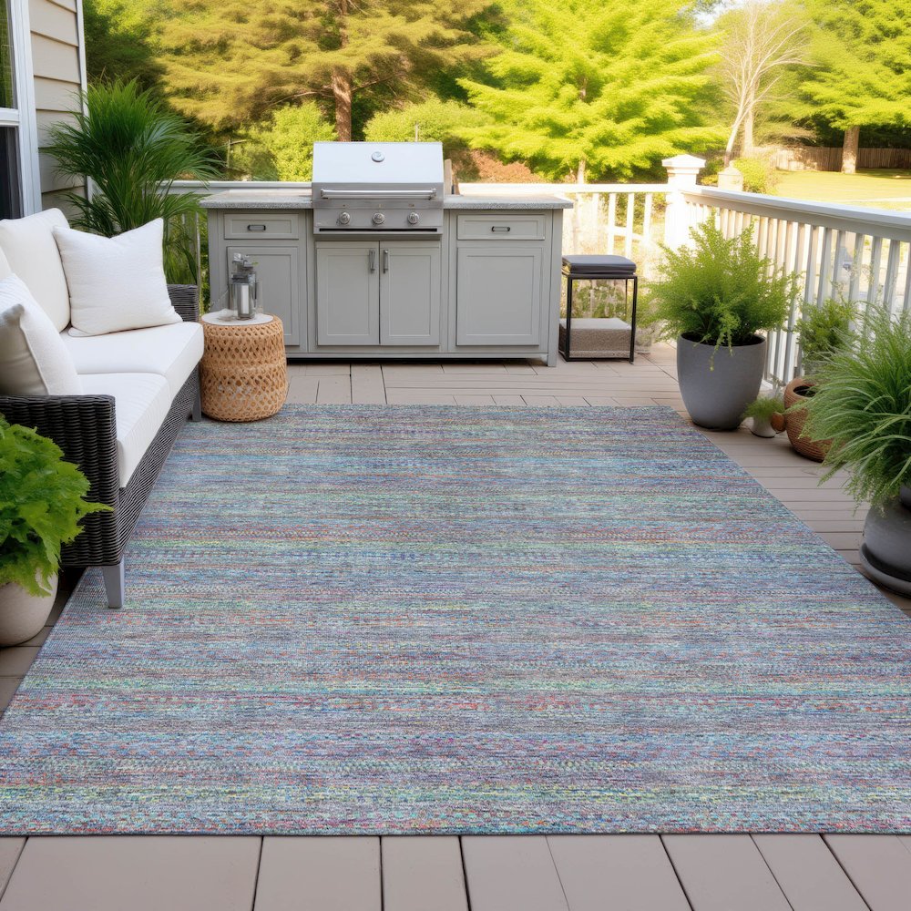 Machine Washable Indoor/Outdoor Chantille ACN2148 Blue 2'6" x 3'10" Rug