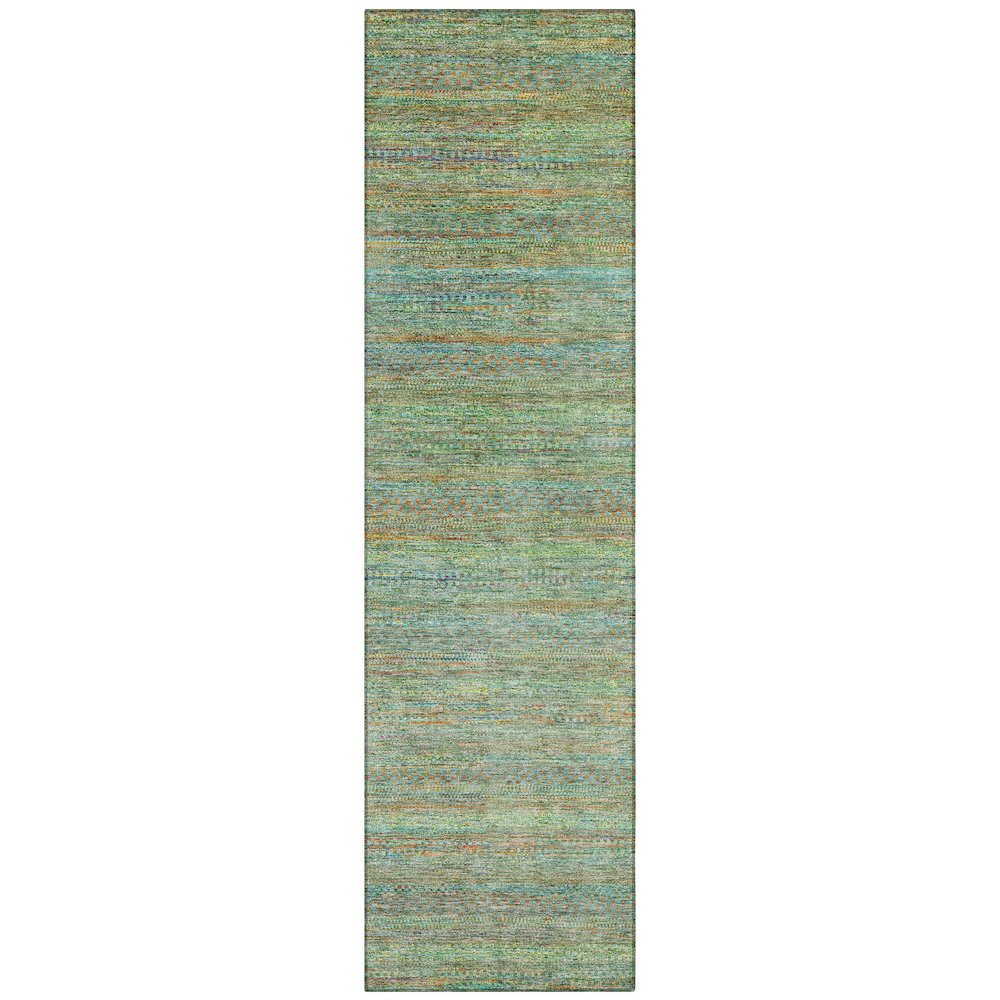 Machine Washable Indoor/Outdoor Chantille ACN2148 Green 2'3" x 7'6" Runner Rug