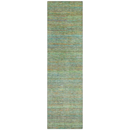 Machine Washable Indoor/Outdoor Chantille ACN2148 Green 2'3" x 7'6" Runner Rug