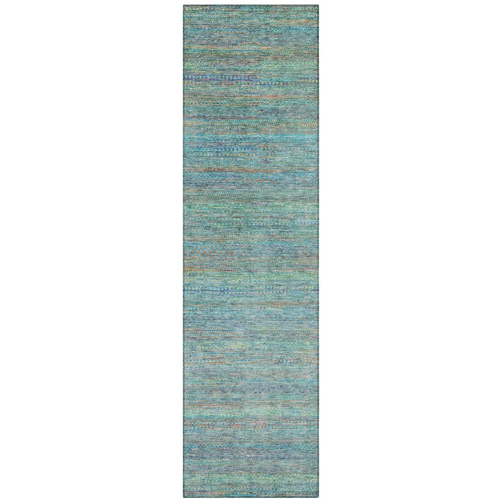 Machine Washable Indoor/Outdoor Chantille ACN2148 Teal 2'3" x 7'6" Runner Rug