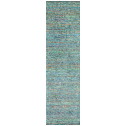 Machine Washable Indoor/Outdoor Chantille ACN2148 Teal 2'3" x 7'6" Runner Rug