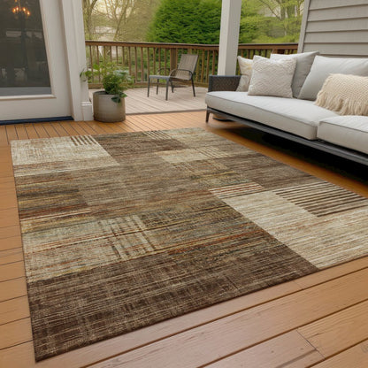 Machine Washable Indoor/Outdoor Chantille ACN2149 Brown 2'6" x 3'10" Rug